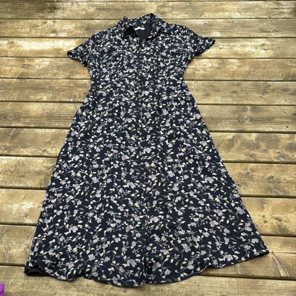 Jax silk blue and Purple Floral Dress size 8